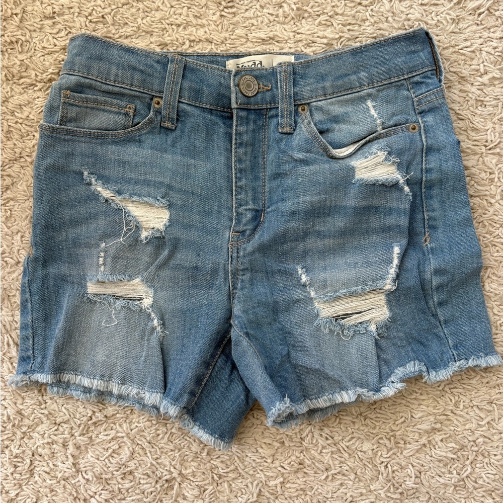 Mudd Distressed Blue Jean Shorts